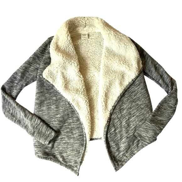 Abercrombie & Fitch Open Front Sherpa Lined Cardigan Gray XS - Picture 1 of 10